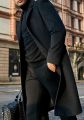 AZROC Men's Luxury Full Length Trench Coat Long Wool Overcoat Winter Windbreaker. 