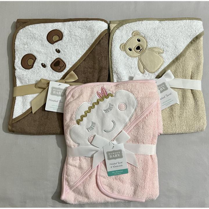 Hudson Imported Hooded Character Towel Wrapping Sheet Washcloths & Towels Hooded Bath For Babies Kids Towel Size (30x30 Inches) 100% cotton Super Absorption premium imported quality, Cartoon Character Towel
