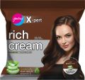 Natural Brown Shade Godrej Rich Creme Hair Color Sachet - Ultra Soft & Deep Shine - Enriched with Aloe Vera and Vitamin E. 