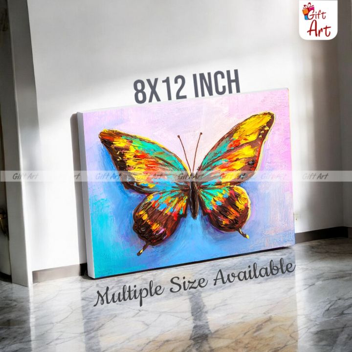Gift Art Elegant Butterfly Digital Canvas Art with Frame | Eye-Catching Wall Decor for Living Room