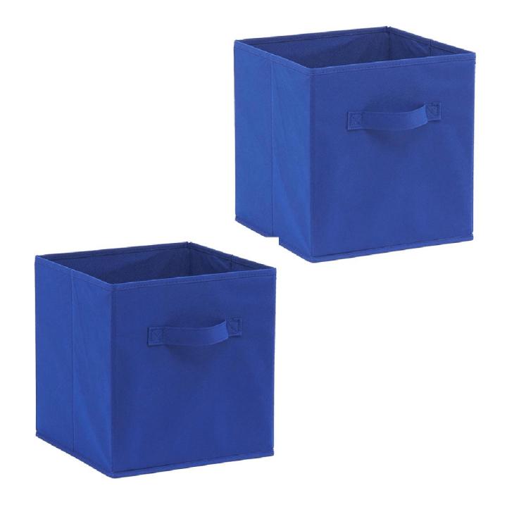 Pack of 2 Foldable Storage Cubes Organizer Basket Bin Storage Boxes Storage Container with Handles for Toy Storage Box