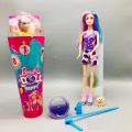 Barbie Doll Pop Reveal Doll with Color Reveal Changing Effects - 8 Surprises & Accessories - Slime, Color Change & Puppy. 