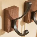 Superman Ruoias Self-adhesive Solid Wooden Hook Walnut Key Decorative Towel Holder Hook Door Hanger Wall Coat Rack Kitchen Bathroom Organizer. 
