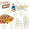 Colorful Educational Straw Constructor Building Set for Kids 3-8 Years - Stem Toy for Creative Building, Imagination, and Fine Motor Skills Development - Ideal Gift for Boys and Girls, 5 Colorful Straws. 