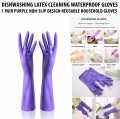 Reusable Silicone Dish Washing Gloves: Premium, Durable, Heat Resistant, Waterproof, Long Design with Scrubber - Perfect for Girls, Winter, Kitchen, Cleaning, and Car Washing - Best Quality Multipurpose Pack. 