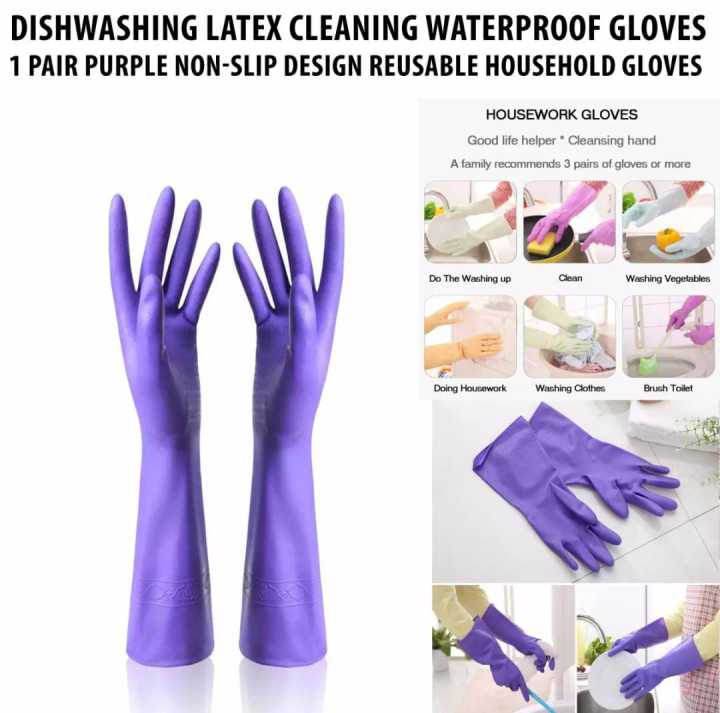 Reusable Silicone Dish Washing Gloves: Premium, Durable, Heat Resistant, Waterproof, Long Design with Scrubber - Perfect for Girls, Winter, Kitchen, Cleaning, and Car Washing - Best Quality Multipurpose Pack