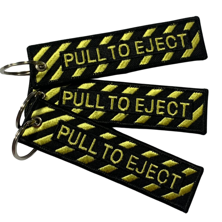 Pull To Eject Double Sided Embroidered Keychain For Bikes Cars House ...