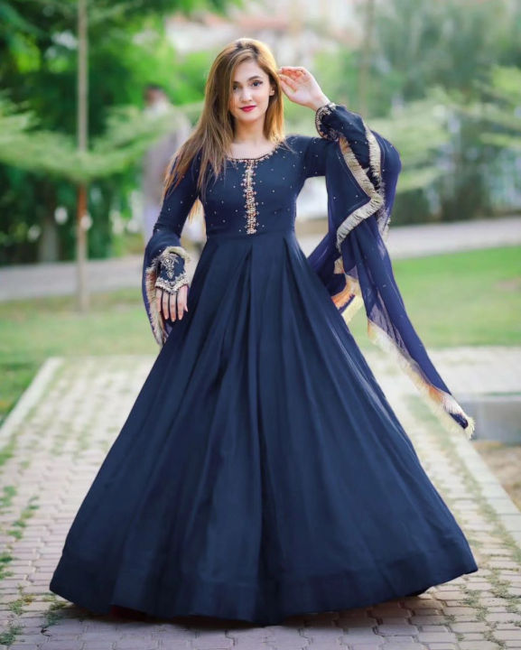 Women%20Party%20Formal%20Wear%20Neck,%20Sleeves%20Embroidered%20with%20Pearls%20Attached%20Long%20Maxi%20With%20Lace%20Work%20Dupatta%203pc%20Dress%20For%20Her%20-%20Image%202