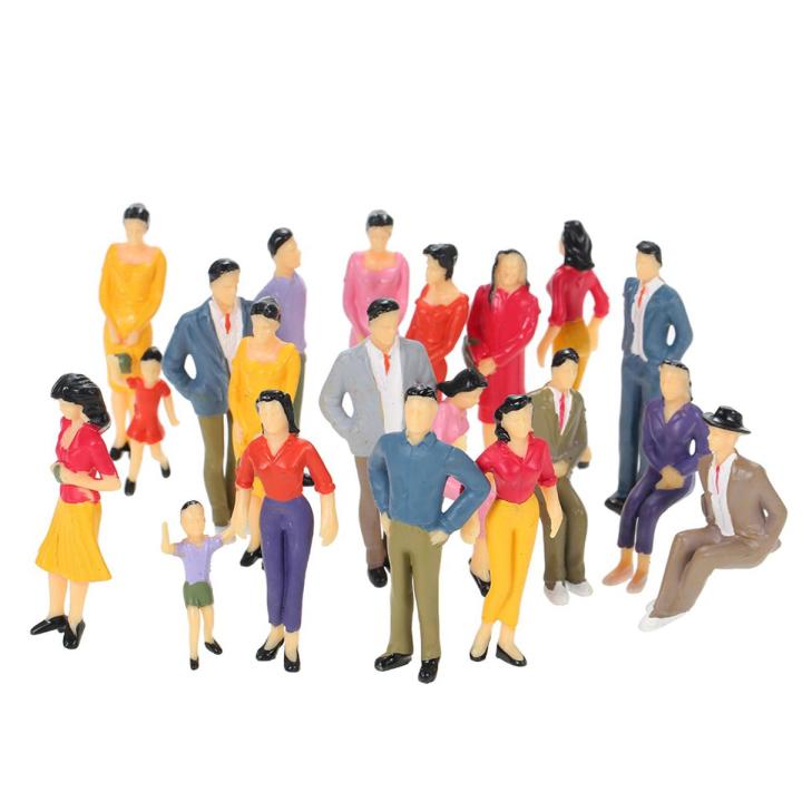 【Simple 3C】Multicolor & Pcs Scale 1:25 Building Layout Painted Model Train Street Passenger Figures