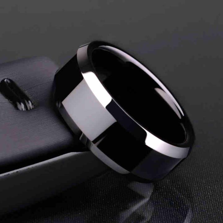 AlRashid Shopping Store Black Titanium Men Ring For Boys - Never Fade Never Scratch