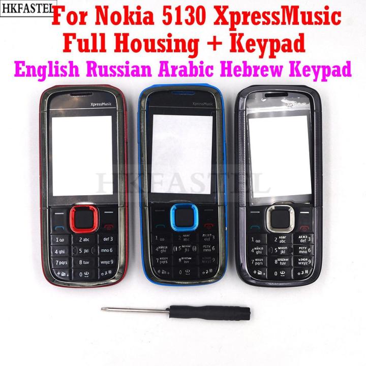 2024 For Nokia 5130 XpressMusic 5130XM New Full Complete Mobile Phone Housing Cover Case + English Russian Keypad + Tool Revien Meiuazo