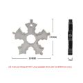 17in1 Snowflake Multi Keychain Spanner Hex Wrench Black. 