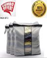 Pack of 3 - Cloth Storage Bags - Closet Organiser – Waterproof Cloth Storage Bag – Baby Zipper Cloth Storage Bag - Wardrobe Space Saver Bag – Portable Travelling Bag for Camping & Outdoor Use(Export Quality). 