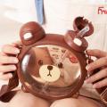 Bear Water Bottle with double drinking cup large capacity cute cartoon children’s water cup.. 