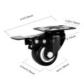 1.5" Swivel Caster Wheels with Safety Dual Locking and Polyvinyl Chloride No Noise Wheels,Heavy Duty - 330 Lbs Total Capacity for Set of 4 (2 with Brakes). 