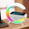 G Shaped LED Lamp BT 2301 Portable Bluetooth Speaker With Wireless Charging & RGB Lights. 