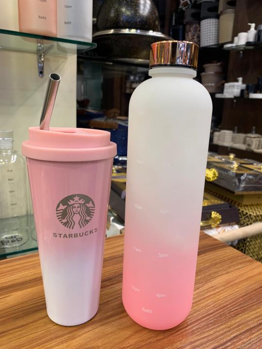 STARBUCKS%20TUMBLER%20AND%20WATER%20BOTTLE%20WITH%20TIME%20MARKER%20%7C%20COMBO%20OF%202%20%7C%20WHITE%20AND%20PINK%20%7C%20TUMBLER%20WITH%20STRAW%20AND%20LID%20%7C%20MOTIVATIONAL%20WATER%20BOTTLE%20%7C%20SPILL%20PROOF%20%7C%20DURABLE%20%7C%20REUSABLE%20-%20Image%204