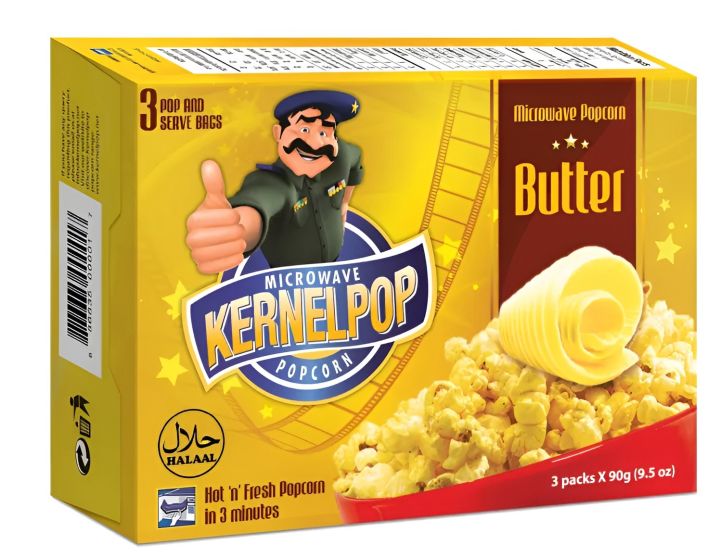 Kernelpop Microwave Popcorns Butter - 90G x 3packs (9.5oz)-Microwave Popcorn