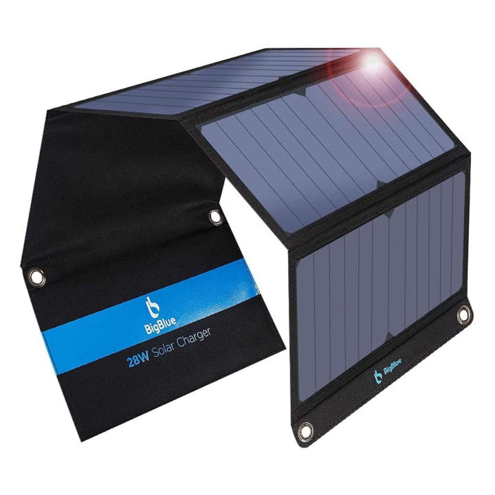 Imported [Upgraded] BigBlue 3 USB Ports 28W Solar Charger(5V4.8A Max)