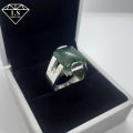 Natural Emerald Ring 925 Sterling Silver Handmade Zamrud Stone Ring Zambian Emerald Panna Ring. 