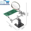 Helping Hand Tool with 5X Magnifying Glass 2 Alligator Clips 360 Degree Rotating Adjustable. 