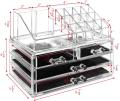 ABST - 16 Grid Acrylic Makeup Organiser With 3 Drawer Makeup Organizer Box. 