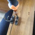 Small Box Hinges Bronze Right Latch Hook Hasp with Hinges and Screws. 