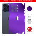 iPhone 15 Pro Max Skin/Wrap 360 Protection Sheet/ Carbon fiber/ Matte/ Transparent/ Lamination Back And Sides Included Camera Skin. 