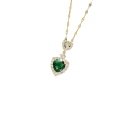 Hunts Best Heart Emerald Green Zircon Necklace For Girls and Women Best Birthday Gifts for Girls, Bestie, Girlfriend, Sister, Daughter, Bride, Wife and Mother. 
