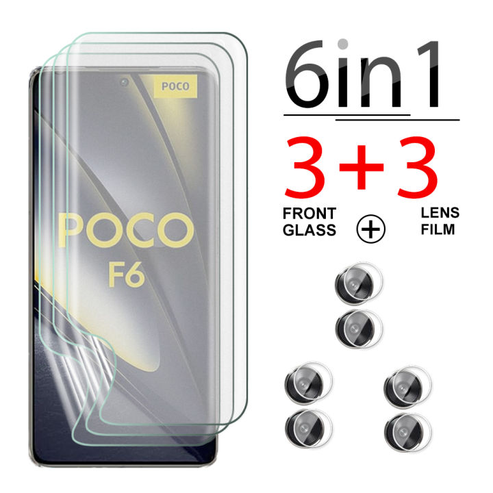 For Xiaomi Poco F6 Pro 6in1 Camera Drop Protector for Xiaomi Poco F6Pro Soft Full Coverage Anti-Drop Hydrogel Screen Protector Non-glass Material