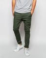 Green Cotton Jeans Pant for Men. 