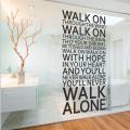 You'll Never Walk Alone Inspirational Quotes Wall Stickers Room Decoration Decals Vinyl Art Liverpool Team Song Lyrics. 