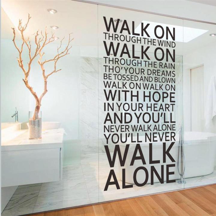 You'll Never Walk Alone Inspirational Quotes Wall Stickers Room Decoration Decals Vinyl Art Liverpool Team Song Lyrics