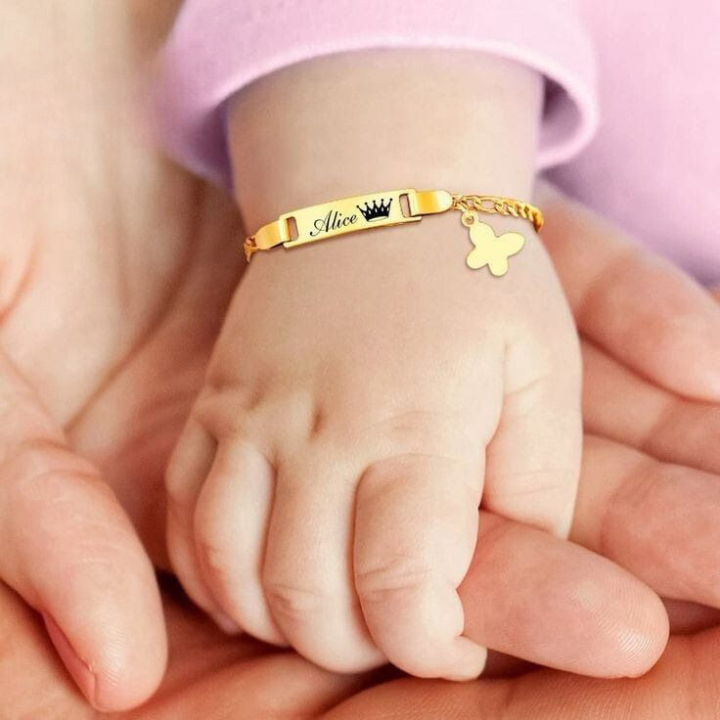 Charm bracelet Engraved gold popular bracelet Crown Gift