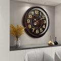 Hitco Dark Brown Glossy Round Wall - Night Vision Simplist Stylish Clock Wall - Wall Clocks For Office And Home Bedroom / Living / Drawing / Kitchen - Shiney Watch For Wall. 