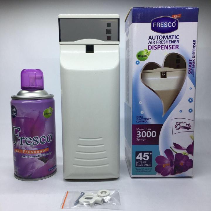 Automatic Air Freshener Dispenser with Free Fresco Refill 300ML | Room Spray Machine | LED.