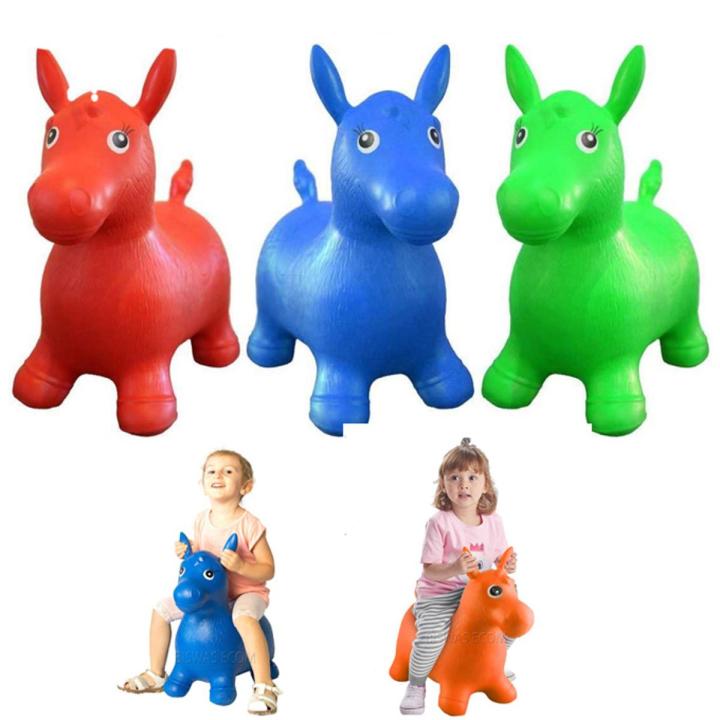 Bouncy Horse with music Toys Inflatable Bouncer Jumping Child Inflatable Rubber Baby Daraz.pk