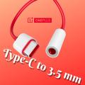 Original Oneplus Earphone Jack Adapter Type-C to 3.5mm Headphone Convertor Cable - Audio Jack Adapter. 
