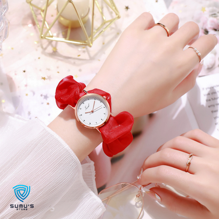 Korean watches Crunchy Watch and Bracelet watches for girls Ins Girls Alloy Ribbon Streamer Watch Female Accessories ladies watches Scrunchies Watch For Girls & Women | Gift for Girls