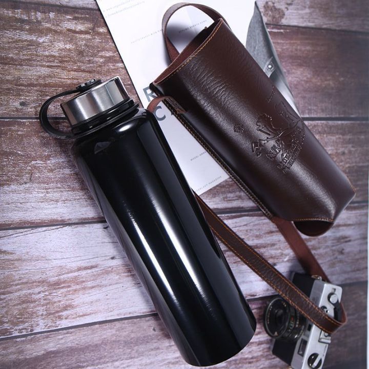 1500ML SUS304 Stainless Steel Insulated Thermos with Hot & Cold Vacuum Flask with Bottle Cover and Travel Pouch for Outdoor Adventures and Travels