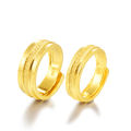 ZQ Vietnam placer gold frosted ring for couples ethnic style retro exquisite adjustable opening accessories. 
