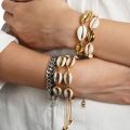 【Top mobile】2018 Trendy Hot Cowrie Shell Jewelry Bracelets Gold Color Shell Easy Match Handmade for Women. 
