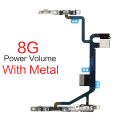 1pcs Power On Off Flex For iPhone 5 5S 6 6S 7 8 Plus X Volume Up Down Side Button Key Ribbon Flex Cable With Metal. 