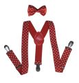 Imported Made Adjustable Suspenders Gallus With Bow Tie For Kids Stretchable Elastic -Assorted Colors. 