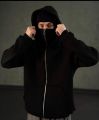 Balaclava Ninja Premum Zipper Fleece Full Sleeves Pull Over Hoodie For Men & Boys. 