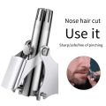 Manual Nose & Ear Hair Trimmer Stainless Steel Nose Hair Remover Easy to Use with Clean Brush. 