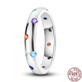Iruriuiyt New in 925 Sterling Silver Rings For Women Pavé Everlasting Sparkle Ring Making Jewelry Gift Party Engagement. 