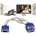15Pin VGA 1 Male to Dual 2 VGA Female Monitor Y Adapter Splitter Video Cable, VGA Cable Splitter Dual 2 Monitor 15Pin Two Ports VGA Male To VGA Female Adapter, VGA Male to Dual VGA Female Video Adapter Cable, Converter Cable, Splitter Cable. 