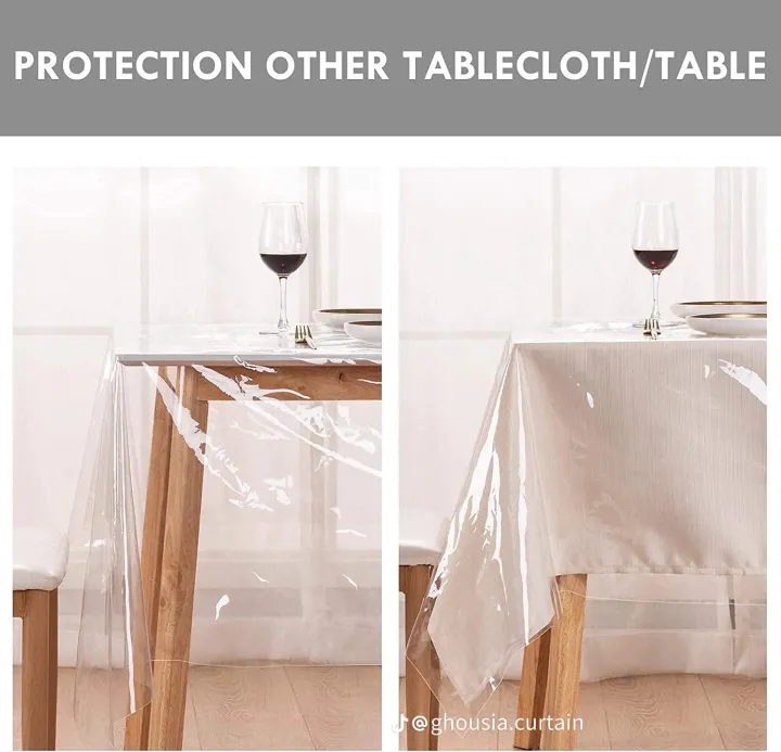 6%20Seater%20PVC(%207.5%20x%205%20Ft)%20Transparent%20Clear%20Dining%20Table%20Cloth%20/%20Cover%20Plastic%20Table%20Cover%20Protector%20Sheet%20Rectangle%20-%20Image%202
