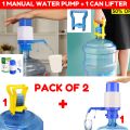 (Pack of 2) Manual Water Pump For 19 Liter Cans Large + Water Bottle Handle Lifter 19 Liter - 19 ltrs Water Bottle Handle Lifter - Easy Lifting For 19 Liter Water Bottle - Flat Water bottle Holder handle + Manual Water Pump For 19 Liter Cans Large. 